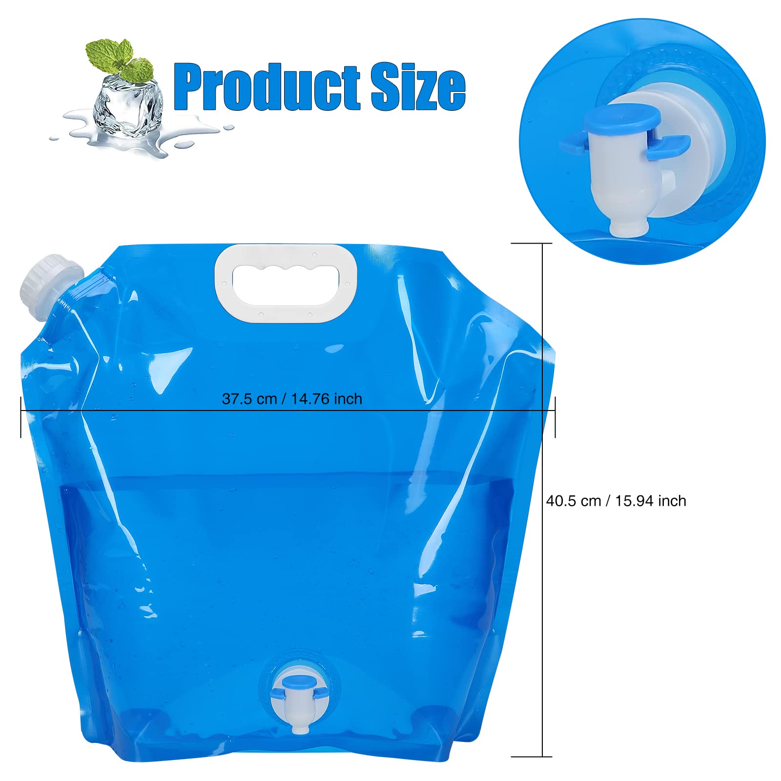 Garvee 10L Faltbarer Wasserkanister Mit Hahn 2 Stück BPA-Frei Auslaufsicher Tragbar Für Camping Und Wandern