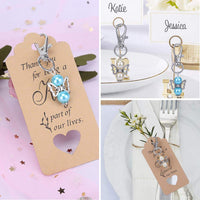 Set portachiavi Garvee Guardian Angel, 20 pezzi con perla, lega di zinco, sacchetto in organza per baby shower e matrimonio, 2.1 pollici, trasparente
