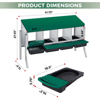 Nido per polli Garvee a 3 fori, in metallo, antiruggine, vassoio rimovibile per pollaio, fattoria, comodo, robusto