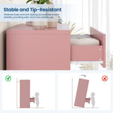 Garvee Cassettiera Alta con 5 Cassetti Maniglie Dorate Mobiletto in Legno per Soggiorno e Ingresso Design Stretto - Rosa