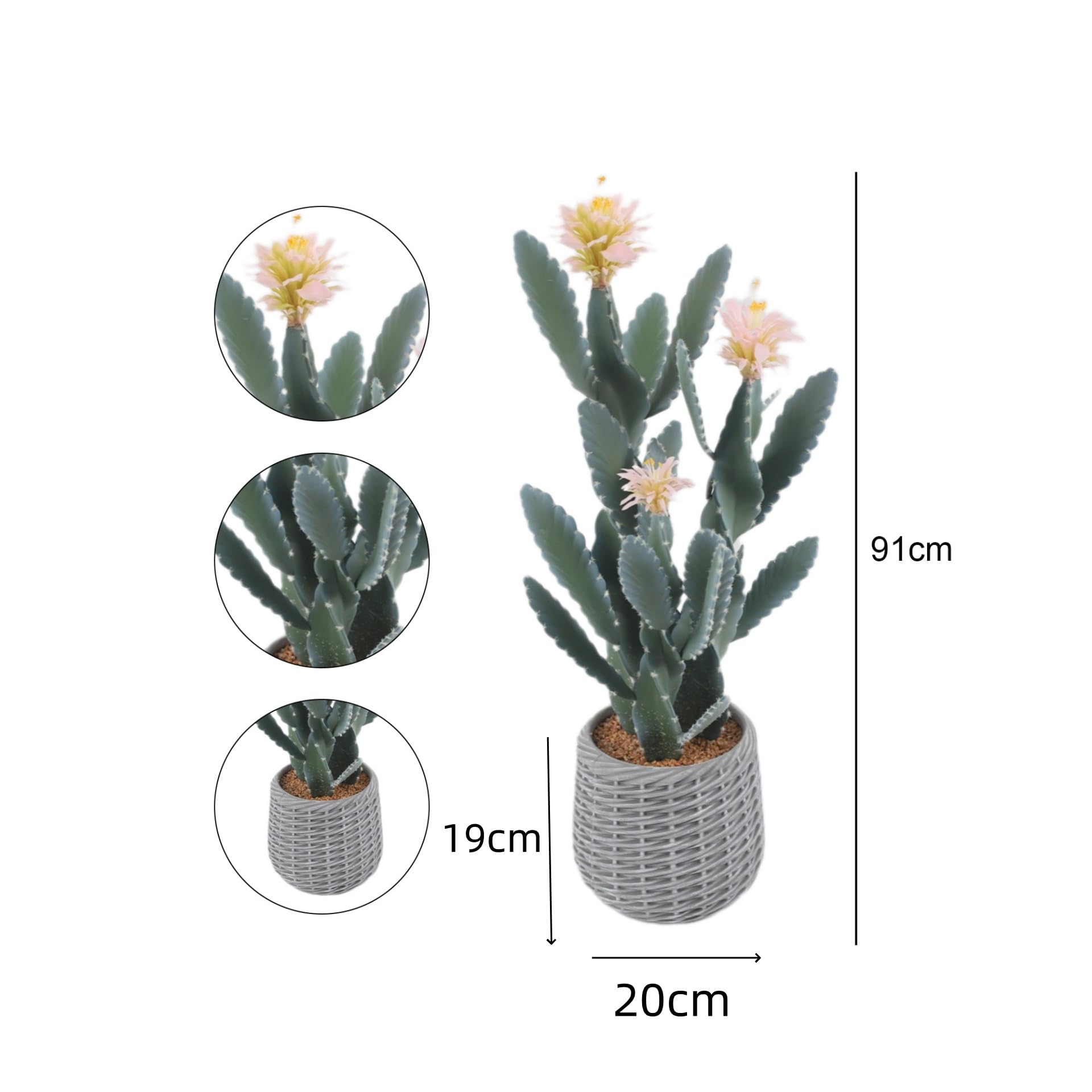 Garvee 36 pollici cactus artificiale grande e realistico in plastica soggiorno ufficio arredamento verde
