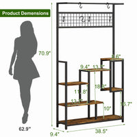 Scaffale per piante Garvee con luce di coltivazione, 7 ripiani, metallo, robusto, per balcone e soggiorno, nero