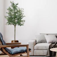 Albero di ulivo artificiale Garvee da 6 piedi con foglie realistiche, facile da curare, stelo flessibile per ufficio e soggiorno, plastica e cemento, verde