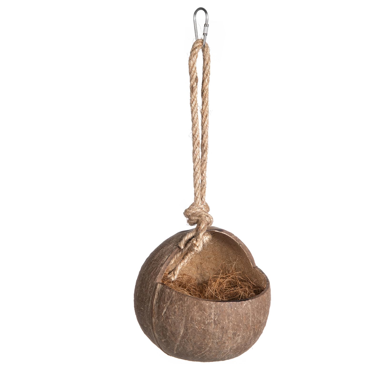 Casetta per uccelli in guscio di cocco Garvee – Materiale naturale, per uccelli, criceti, scoiattoli, 12x12 cm