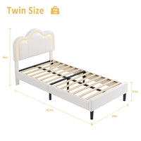 Letto matrimoniale imbottito in velluto Garvee con LED intelligente, testiera regolabile, doghe in legno, gambe in metallo, camera da letto, 10-12 pollici, multicolore