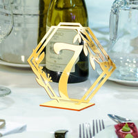 Garvee Set 3D Numeri Tavolo Matrimonio Acrilico Oro Specchio Sechseck Design Elegante Robusto 1-15