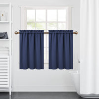 Tende oscuranti corte Garvee da 24 pollici, 2 pannelli, oscuranti, materiale pesante, blu navy, per piccole finestre, cucina e soggiorno
