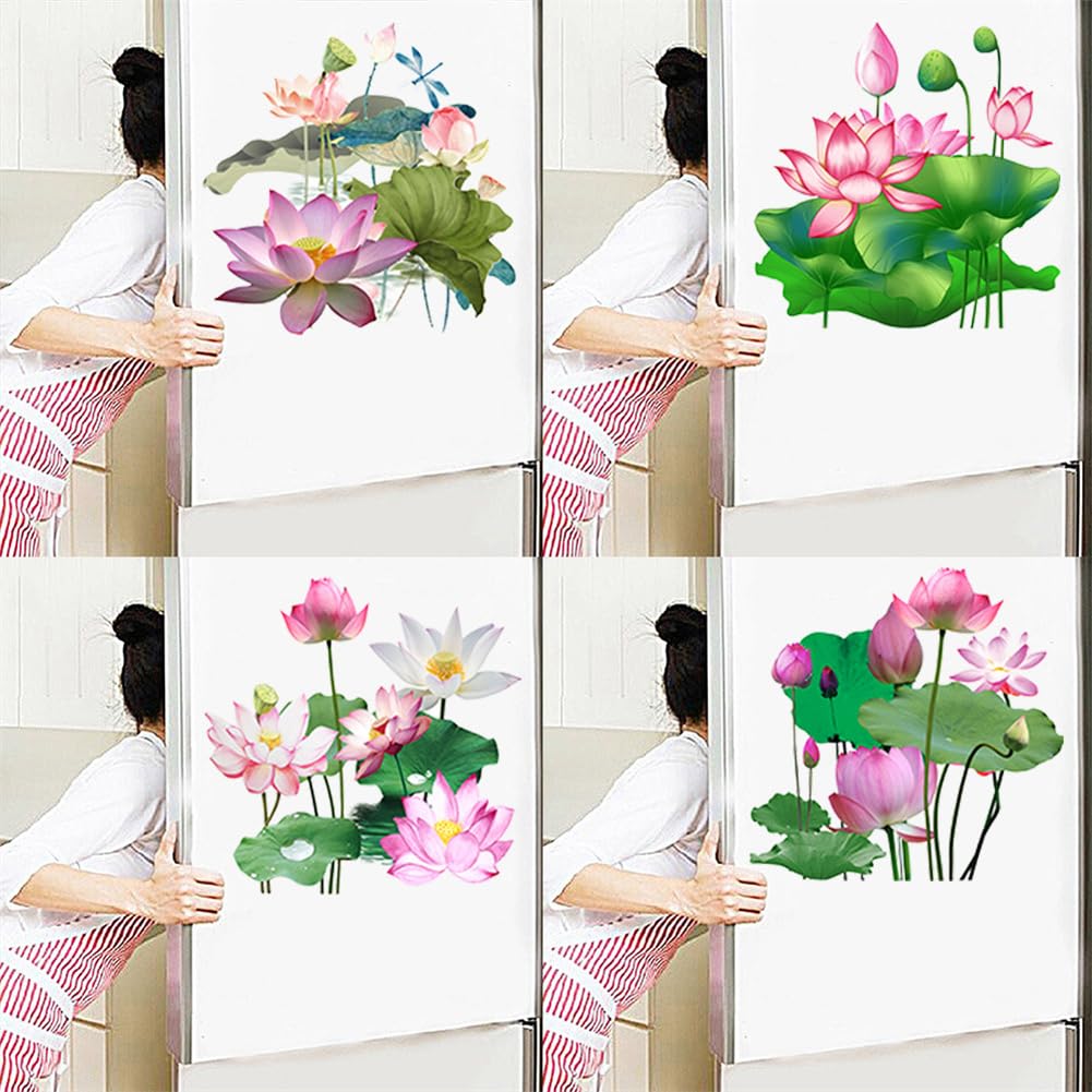 Adesivi per WC Garvee Lotus, impermeabili, in PVC autoadesivo, per bagno, soggiorno, camera da letto, 30 x 30 cm, colori assortiti