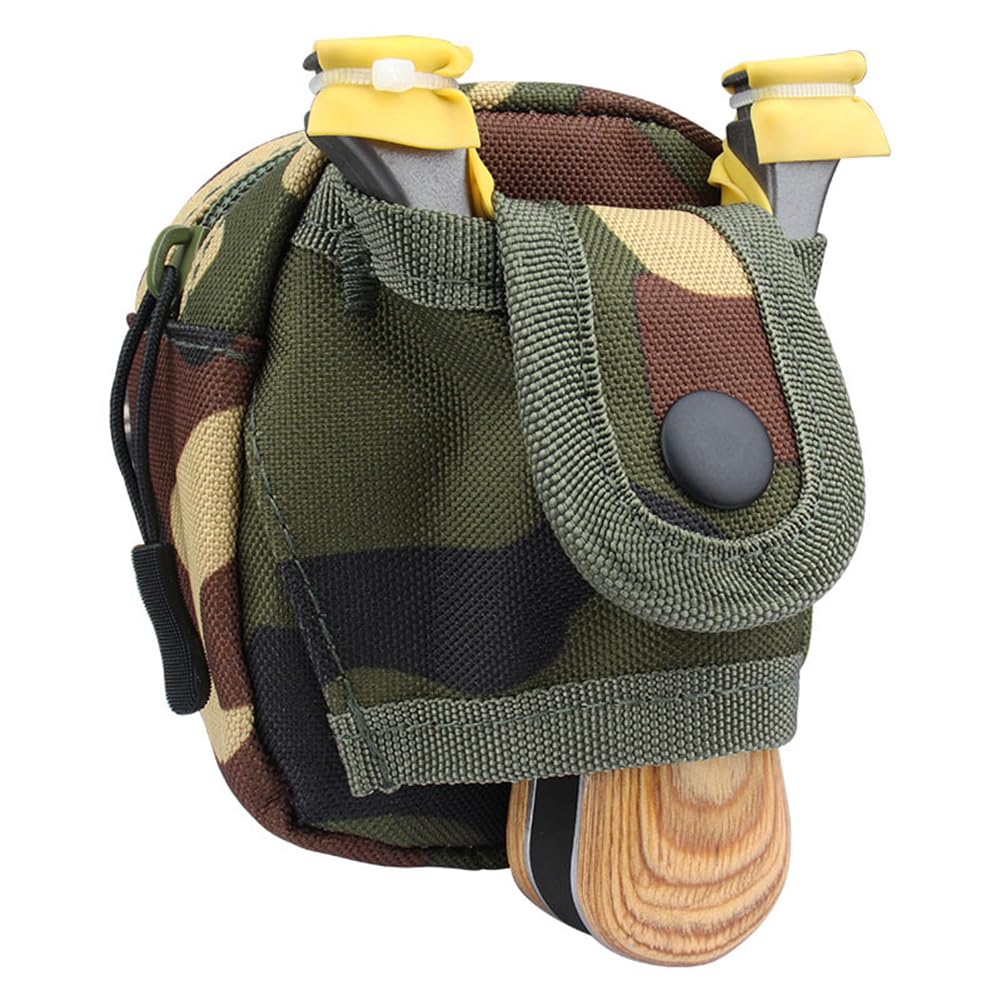 Garvee Slingshot Pouch Borsa portatile in nylon con fibbia e cerniera 2 in 1 per campeggio e mimetizzazione nella giungla