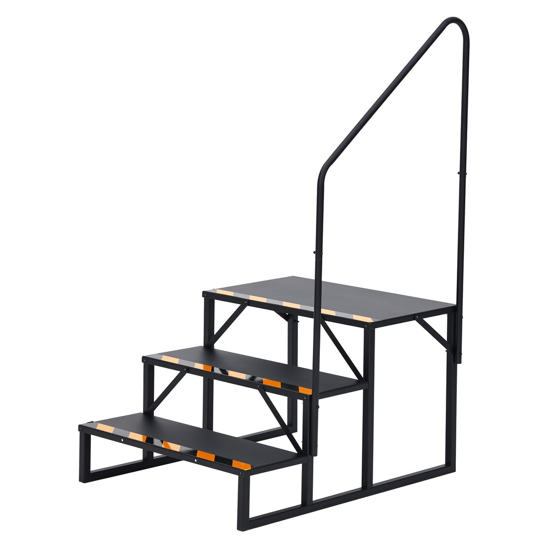 Scale Garvee RV a 3 gradini con corrimano – Gradini pieghevoli in alluminio, antiscivolo per camper, piscina e vasca idromassaggio, nero