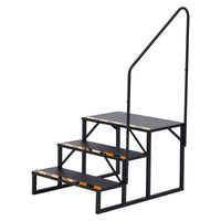 Scale Garvee RV a 3 gradini con corrimano – Gradini pieghevoli in alluminio, antiscivolo per camper, piscina e vasca idromassaggio, nero