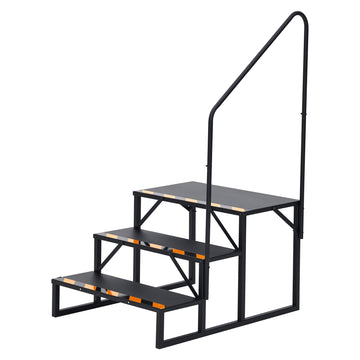Scale Garvee RV a 3 gradini con corrimano – Gradini pieghevoli in alluminio, antiscivolo per camper, piscina e vasca idromassaggio, nero