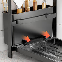 Organizzatore per bottiglie d'Acqua Garvee, portabicchieri a due livelli, scaffale portaoggetti in acciaio al carbonio con ripiano per piccole cucine piani di lavoro, nero, compatto