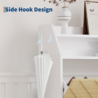 Scarpiera Garvee con 2 cassetti a scomparsa, organizer per scarpe stretto per corridoio e ingresso, legno bianco, indipendente, robusto, salvaspazio