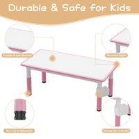 Garvee Set Tavolo e 6 Sedie per Bambini, Altezza Regolabile, Piano Graffiti, Materiale Sicuro, Antiscivolo, Casa e Scuola, Multicolore, Dimensioni Variabili