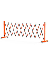 Garvee Barriera di Sicurezza Estensibile 5 m, Transenna Pieghevole Portatile con Ruote 360°, Alluminio e Acciaio Q235, Riflettente, per Sicurezza e Controllo - Modello Base 488,0 cm | Con 6 Ruote | Arancione + Nero (Include Manuale Istruzioni)