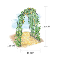 Garvee, grande arco da giardino, traliccio a tunnel da 7 piedi con rete in nylon e clip, in metallo, antiruggine, stabile, per ortaggi e fiori, 220x180x190 cm, nero