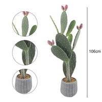Cactus artificiale Garvee da 42 pollici, materiale EVA, facile da pulire, vaso in PP con riempimento in cemento, decorazione per interni/esterni, verde realistico