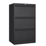Garvee Mobile Archivio in Acciaio Carbonio Capiente e Resistente con Serratura per Ufficio, Ampi Cassetti, Design Robusto, Colore Nero - White