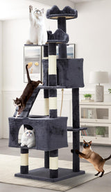 Albero per Gatti Garvee 188 cm per Gatti Grandi, Torre Alta con 6 Tiragraffi, Base Rinforzata, Materiale Particellare Spesso, Palline Appese, Interni