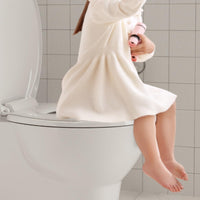 Sedile WC rotondo Garvee con sedile per bambini, chiusura magnetica, chiusura ammortizzata, polipropilene, per bagno di famiglia, bianco