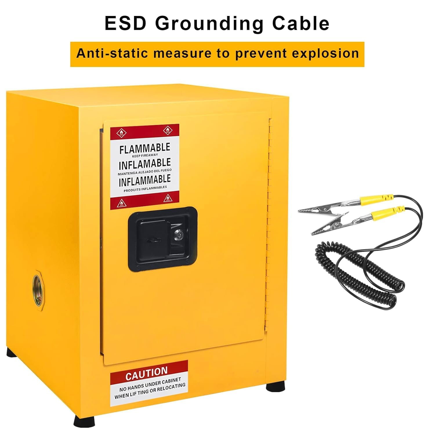 Armadio di sicurezza Garvee Safety Flame 17x17x18" in acciaio zincato, ignifugo e a prova di perdite, con serratura, per casa e luogo di lavoro