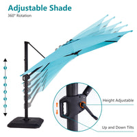 Ombrellone in alluminio GARVEE 300x300cm verde, parasole da esterno resistente alle intemperie