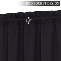 Garvee Cortina Opaca Tenda oscurante per cucina e camera da letto, insonorizzata, in poliestere, a risparmio energetico, nera, 66x114 cm, 2 pezzi, stile bistrot