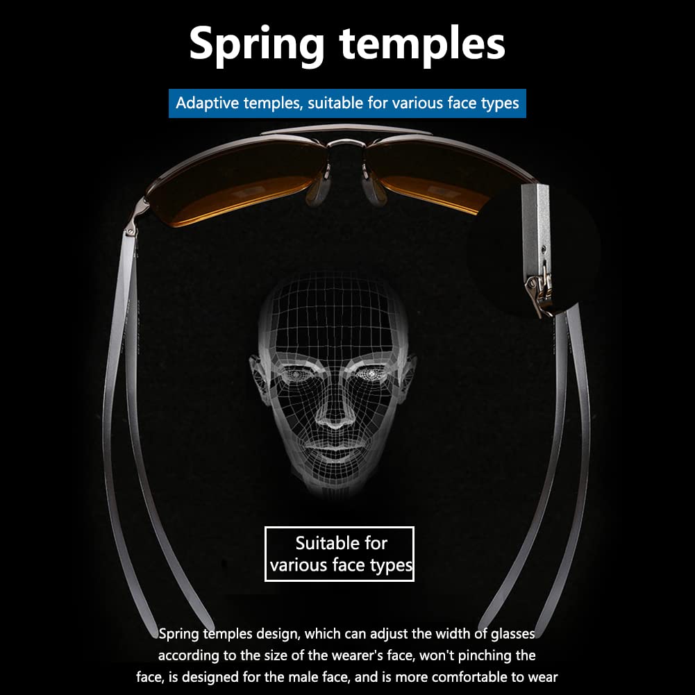 Occhiali da guida notturna polarizzati Garvee per uomo e donna con protezione UV400 dai riflessi per guida, escursionismo, golf, pesca e sport all'aria aperta - Giallo