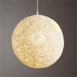 Garvee Lampada a Sospensione in Rattan Intrecciato Naturale, Bianco, Perfetta per Camera e Caffè, Leggera e Facile da Installare