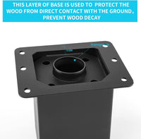 Garvee set da 4 pezzi di supporti per pali in acciaio da 2 mm per pali in legno 4x4, rinforzo su quattro lati, verniciato a polvere nero, set completo per patii e recinzioni