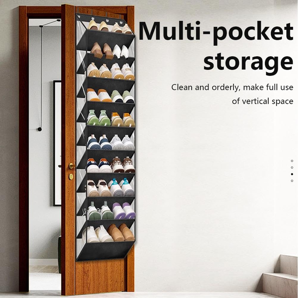 Organizzatore per scarpe Garvee, 10 ripiani con 4 ganci in metallo, da appendere alla porta, per camera da letto e corridoio, capacità 20 paia, materiale resistente