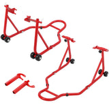Garvee Cavalletto Moto Universale 385 kg Regolabile - Acciaio Robusto Antiruggine, Nero per Officina e Casa - Red