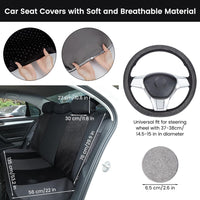 Set di coprisedili per auto Garvee, 15 pezzi, set completo scintillante, coprisedili traspiranti per auto, sedili anteriori, sedili posteriori, nero