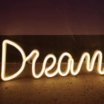 GARVEE Neon Wall Light Dream 39x13,5 cm LED USB alimentato luce calda insegne per camera da letto, bar, matrimonio
