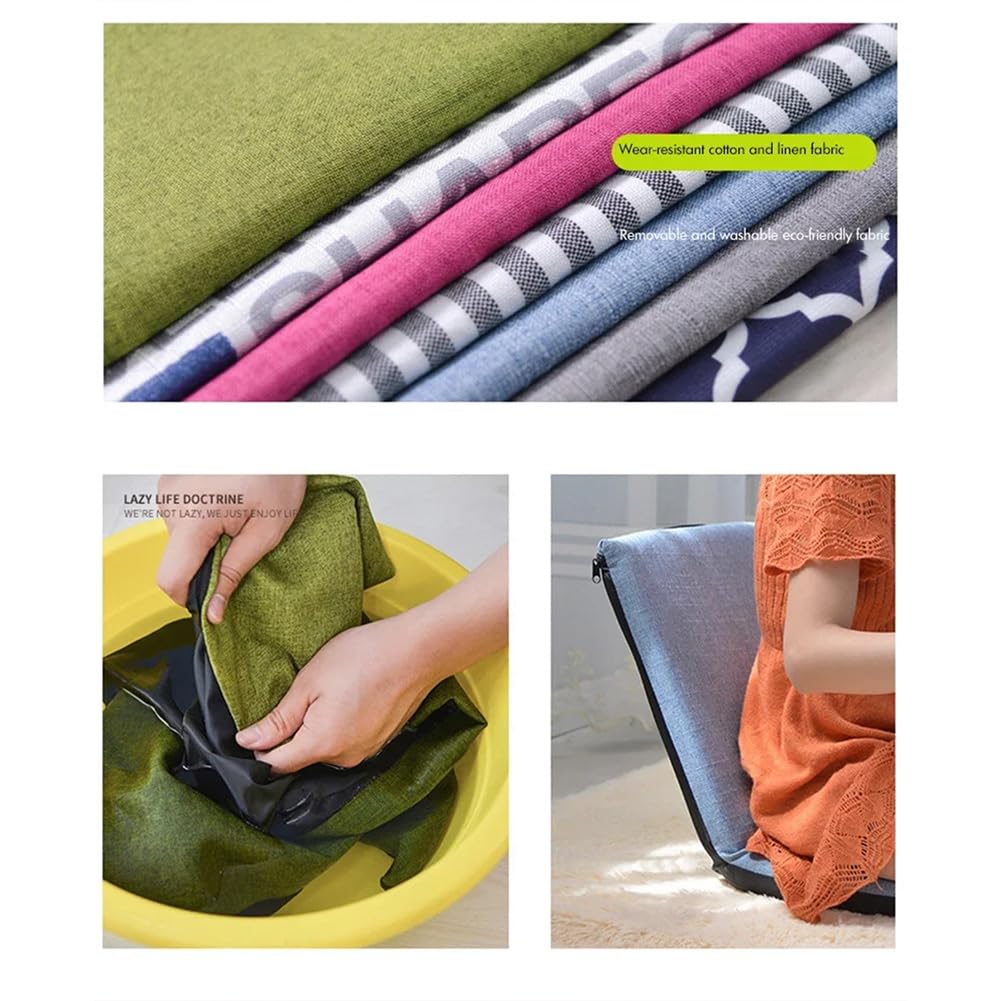 Sedia da terra regolabile Garvee con 6 posizioni, pieghevole, imbottita, rivestimento in lino per lettura e meditazione, portatile, comoda