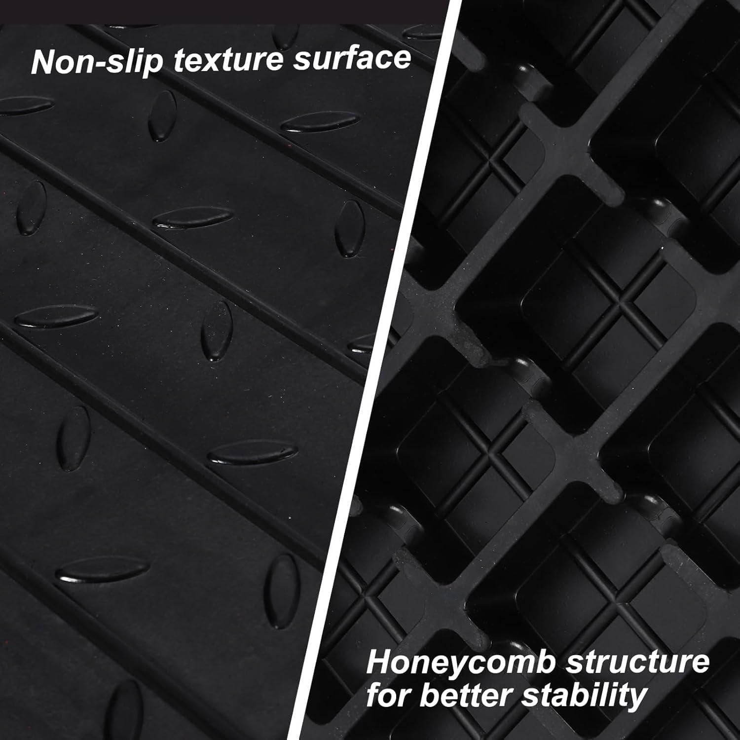 Rampa di soglia Garvee da 4" per porte con protezione per cavi a 3 canali, antiscivolo, pieghevole, capacità di carico di 2500 libbre, in gomma, senza barriere, per sedie a rotelle e scooter