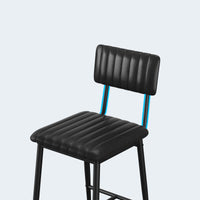 Set di 2 sgabelli da bar Garvee, in similpelle, imbottitura spessa, gambe, schienale e poggiapiedi in metallo, isola da cucina, 25,6 pollici, stabili ed eleganti