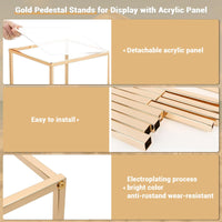 Set di 4 portafiori per matrimonio Garvee, laminato in acrilico, design geometrico, stabile, per eventi e casa, varie dimensioni, oro