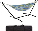 Garvee Amaca da Giardino con Telaio in Acciaio Rinforzato, Portatile, Capacità 159 kg, Tessuto a Righe Blu-Verde, Campeggio e Esterni - Blue-Green Stripes