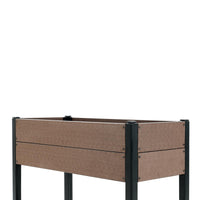 Aiuola rialzata Garvee in HDPE con ripiano, resistente alle intemperie, stabile, struttura in alluminio per balcone e giardino, senza sostanze chimiche, 100x50x30 cm, grigio