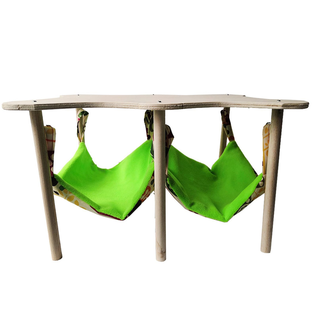 GARVEE Grande amaca per porcellini d'India con struttura in legno per conigli e furetti, 30x30x24 cm, materiale in tessuto morbido, design country