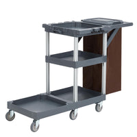 Carrello per la pulizia Garvee con ruote, copertura e sacco in pile per case e hotel, 95x49x22 cm, grigio