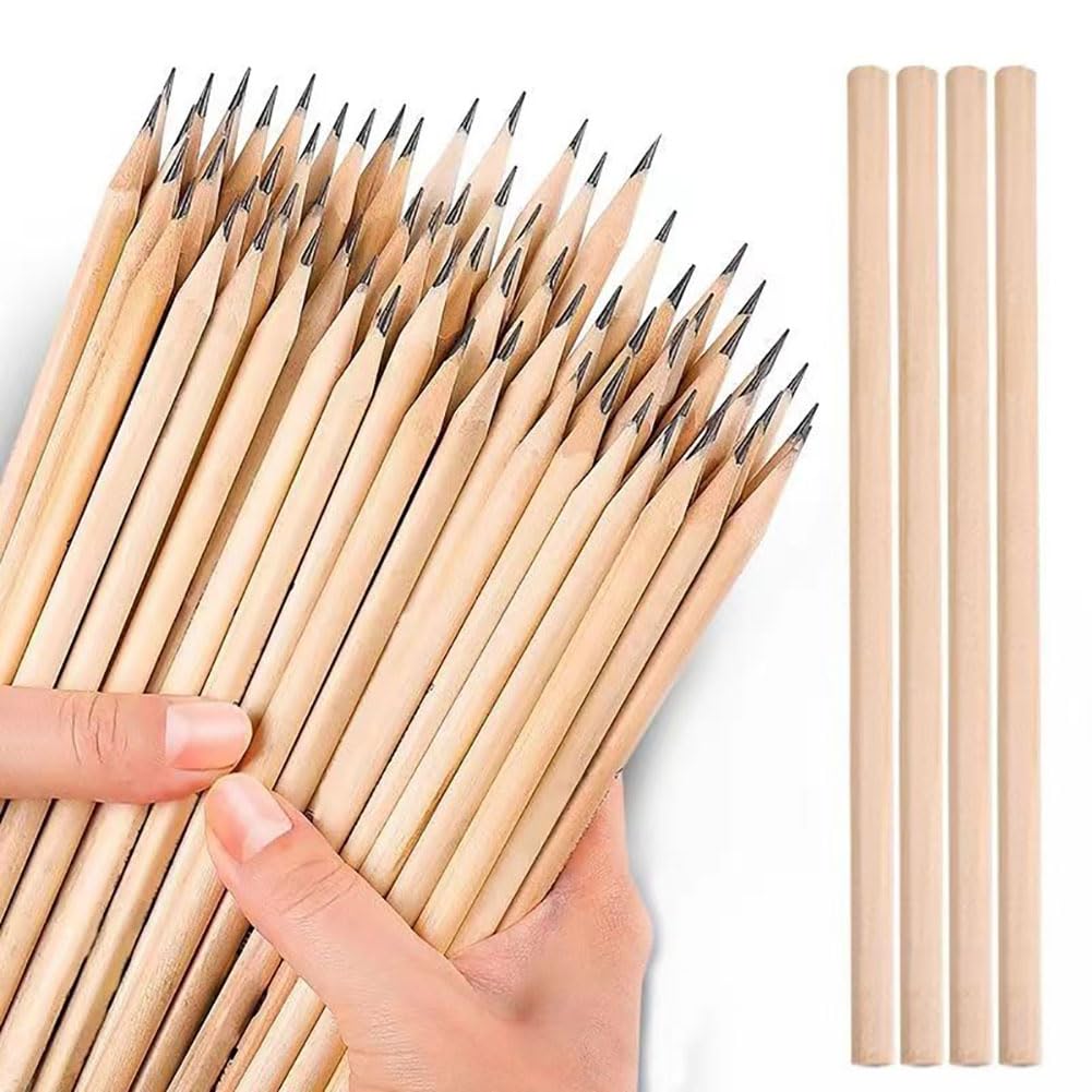 Matite in legno Garvee, 100 pezzi, HB, gambo esagonale, legno naturale, matite per scrivere e disegnare per bambini e studenti