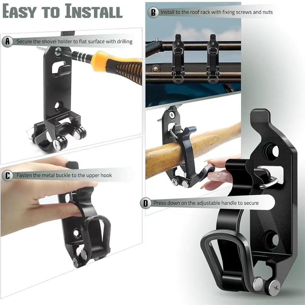 Portapala Garvee da tetto 4 x 17-40 mm, lega di zinco, rosso, per camion, auto, barche, attrezzi, salvaspazio, facile da installare