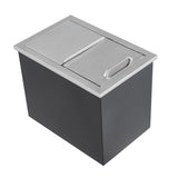 Secchiello per Ghiaccio Garvee in Acciaio Inox 304 con Isolamento PU 20mm per Cucine Esterne e Bar, Acciaio Inox, Coperchio Pieghevole