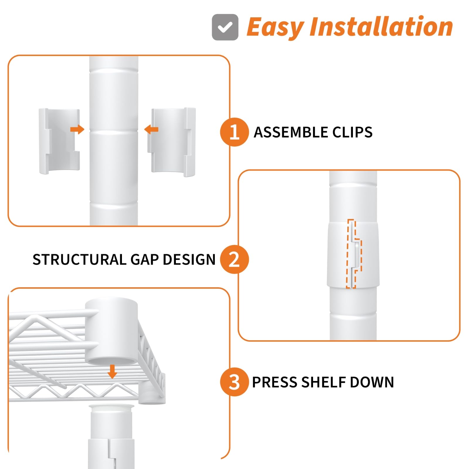 Appendiabiti Garvee Heavy Duty con ripiani, regolabile, in metallo, antiruggine, capacità di carico di 660 libbre, camera da letto e lavanderia, bianco, 35,43"L x 17,72"P x 68,9"A