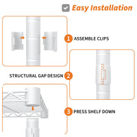 Appendiabiti Garvee Heavy Duty con ripiani, regolabile, in metallo, antiruggine, capacità di carico di 660 libbre, camera da letto e lavanderia, bianco, 35,43"L x 17,72"P x 68,9"A