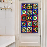 Pellicola per finestre Garvee, stile retrò, colorata, con motivo floreale, statica, 45x100 cm, autoadesiva, traslucida, per soggiorno e ufficio