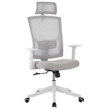 Garvee Sedia Ufficio Ergonomica 159 kg Con Supporto Lombare Regolabile, Braccioli Ribaltabili, Schienale Mesh, Casa E Ufficio, Nero - White+Gray